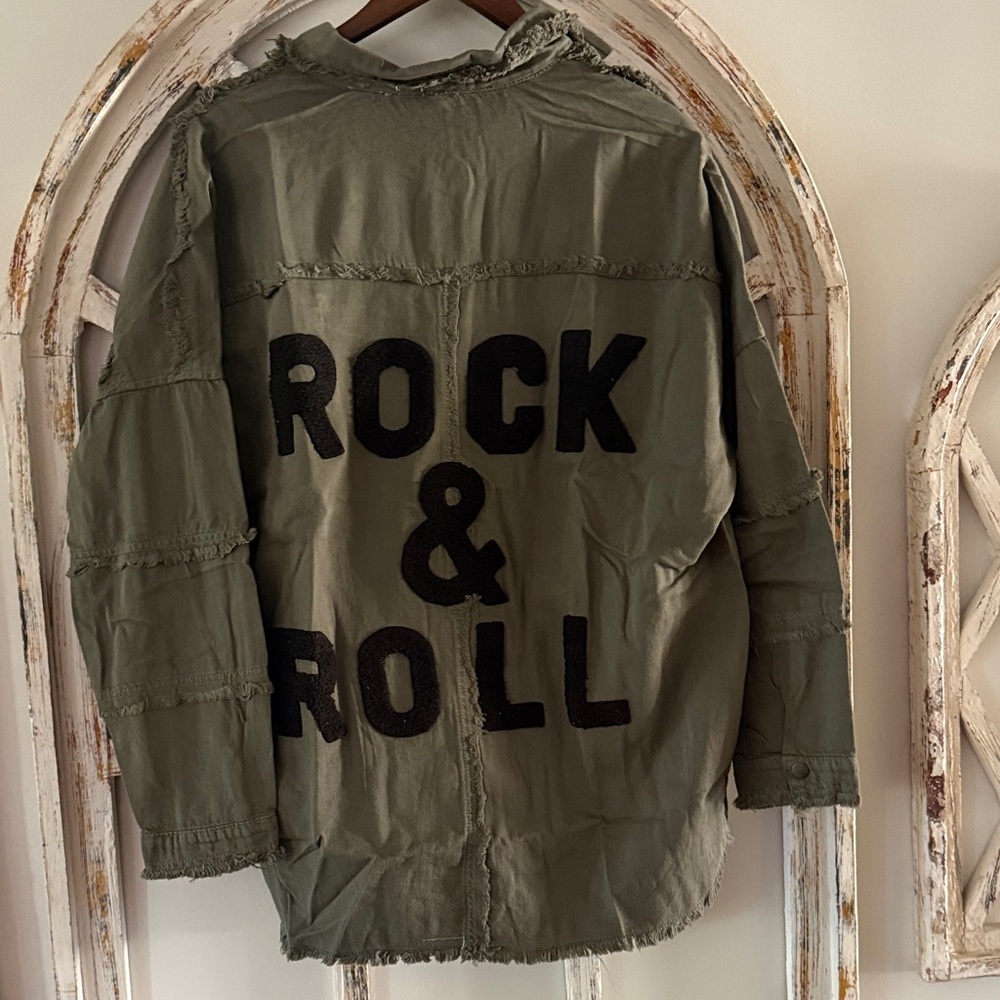 Elan Olive Rock & Roll Shacket- Size Small- Nwt View 3